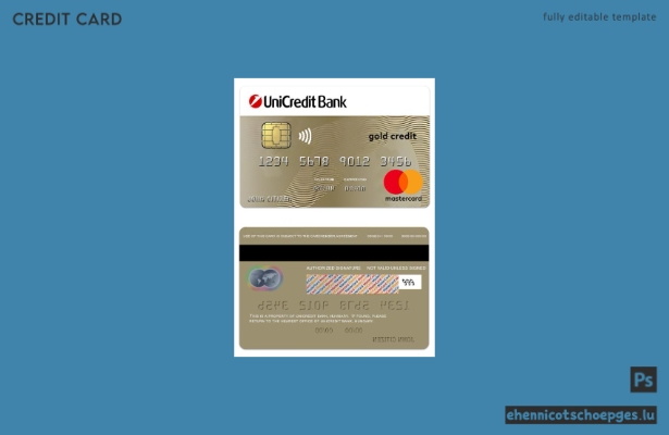 Beispielvorschau der UniCredit Bank Gold Kreditkarte (Mastercard) in Ungarn